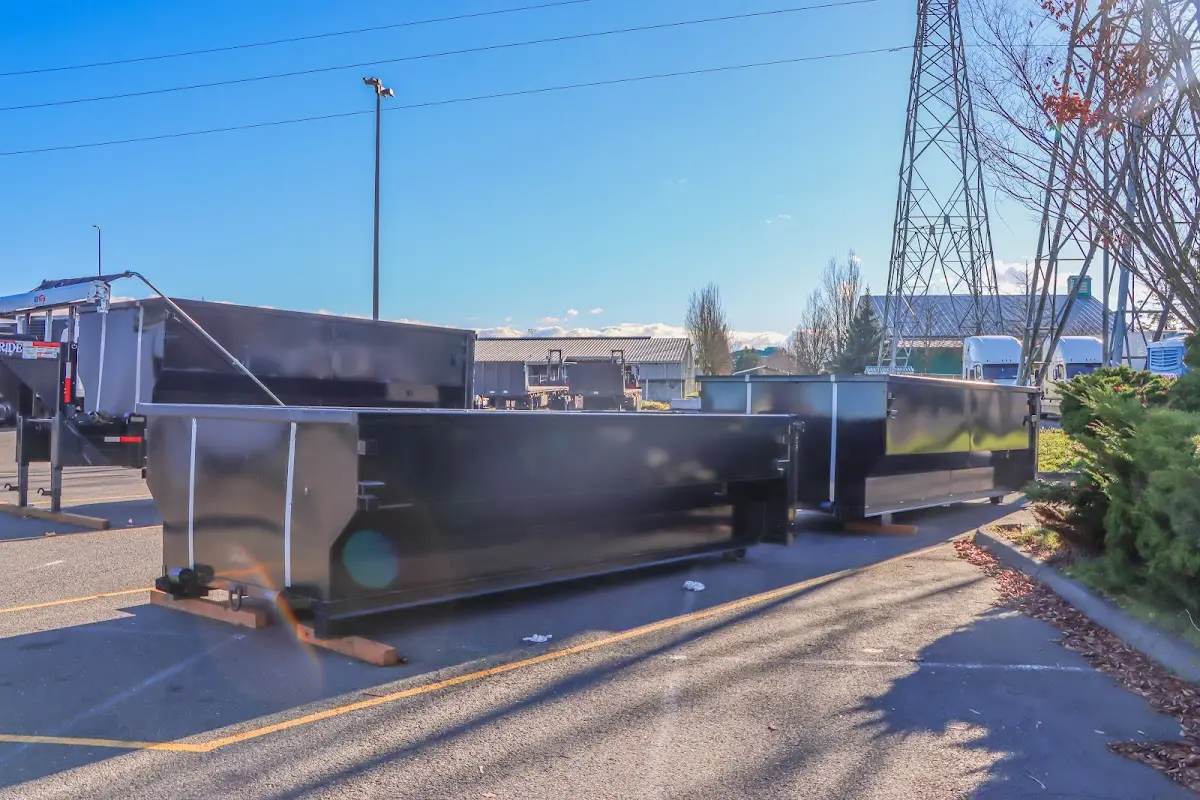 Roll-off dumpster ready for waste disposal at job site for Estate Cleanout Dumpster Rental in Lake Hallie